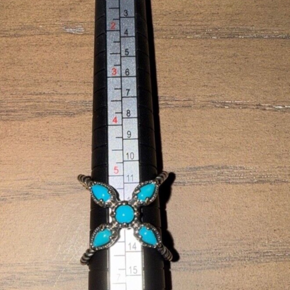 Carolyn Pollack Relios Sterling Silver Women's Ring Blue Turquoise Gemstone Sz 6